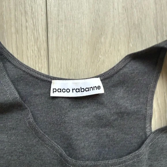 Paco Rabanne Logo Charcoal/Gray Tank and Leggings Ensemble. Size XS - Picture 9 of 12